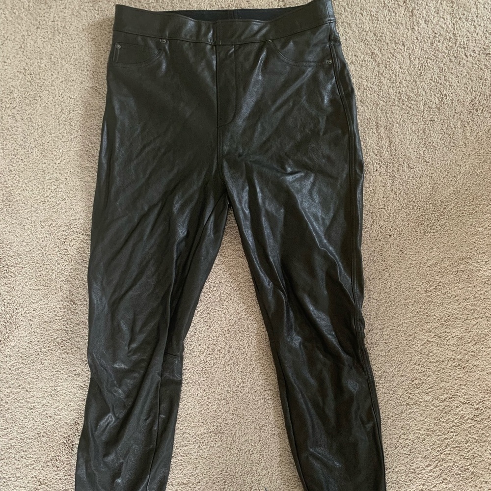 SPANX faux leather pants Size large